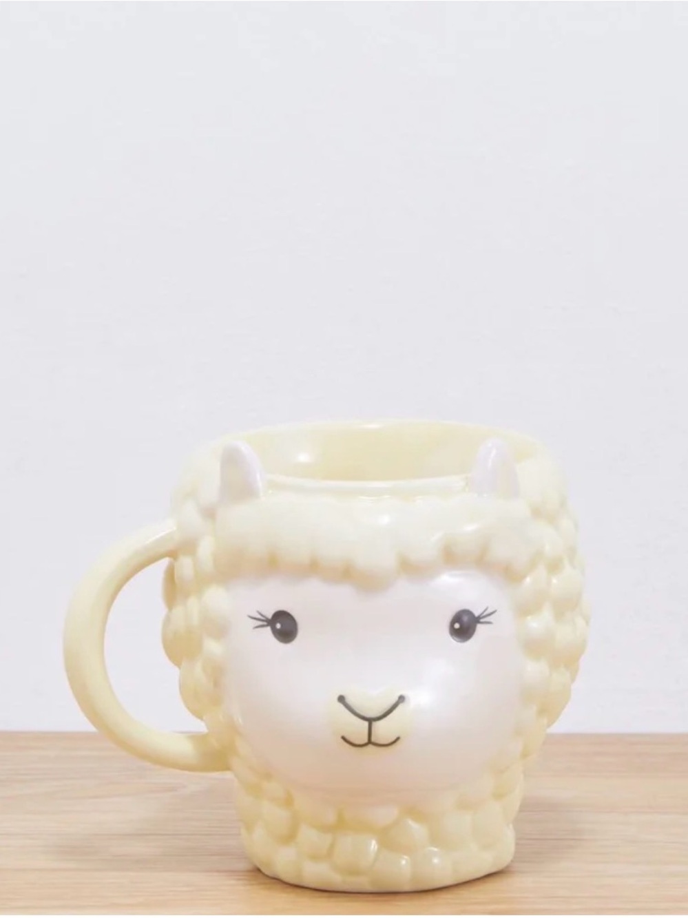 Sass & Belle by RJB STONE Cream Llama Face Ceramic Mug